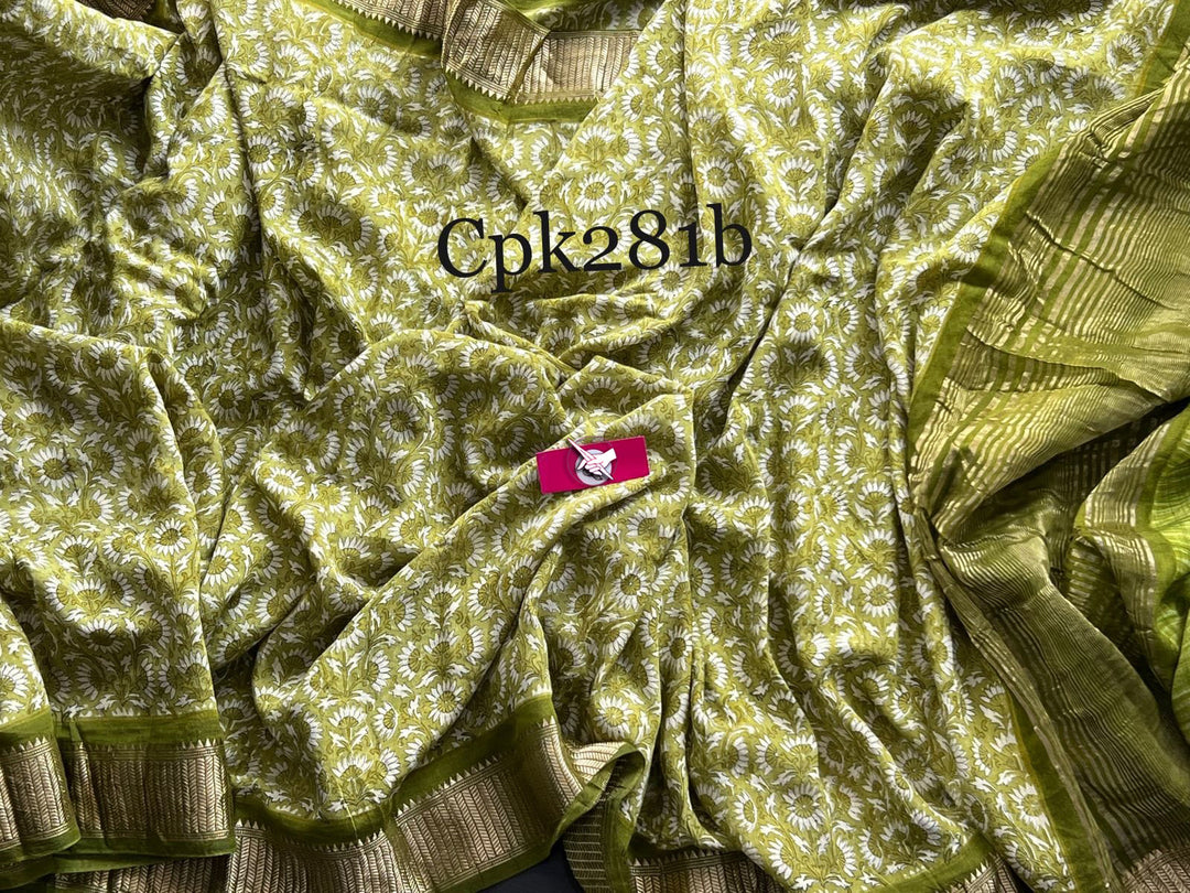 Fancy Jacquard Assam Pattu Saree Green Soft Silk Digital Printed Saree
