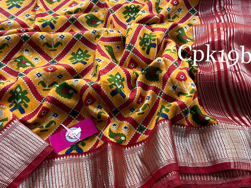 Tusser soft silk sarees with allover digital printed with zari border