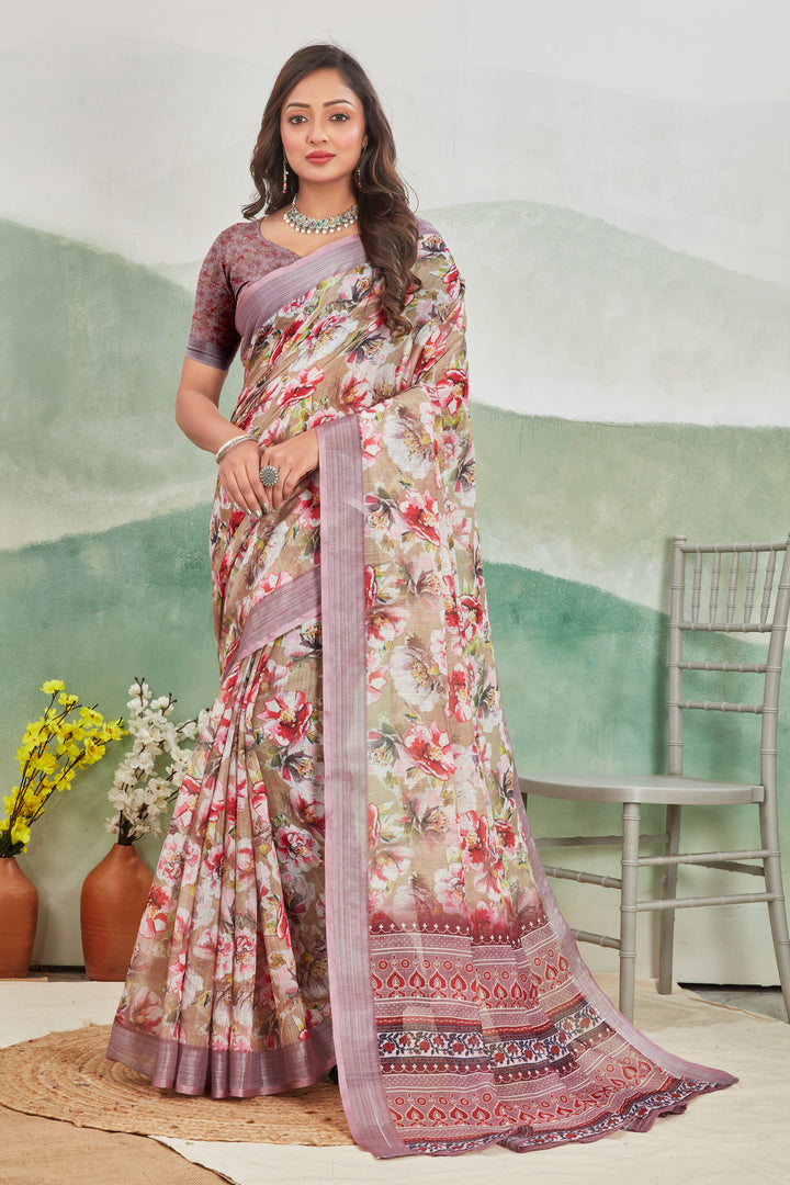 Breezy Elegance Woven in Linen Saree