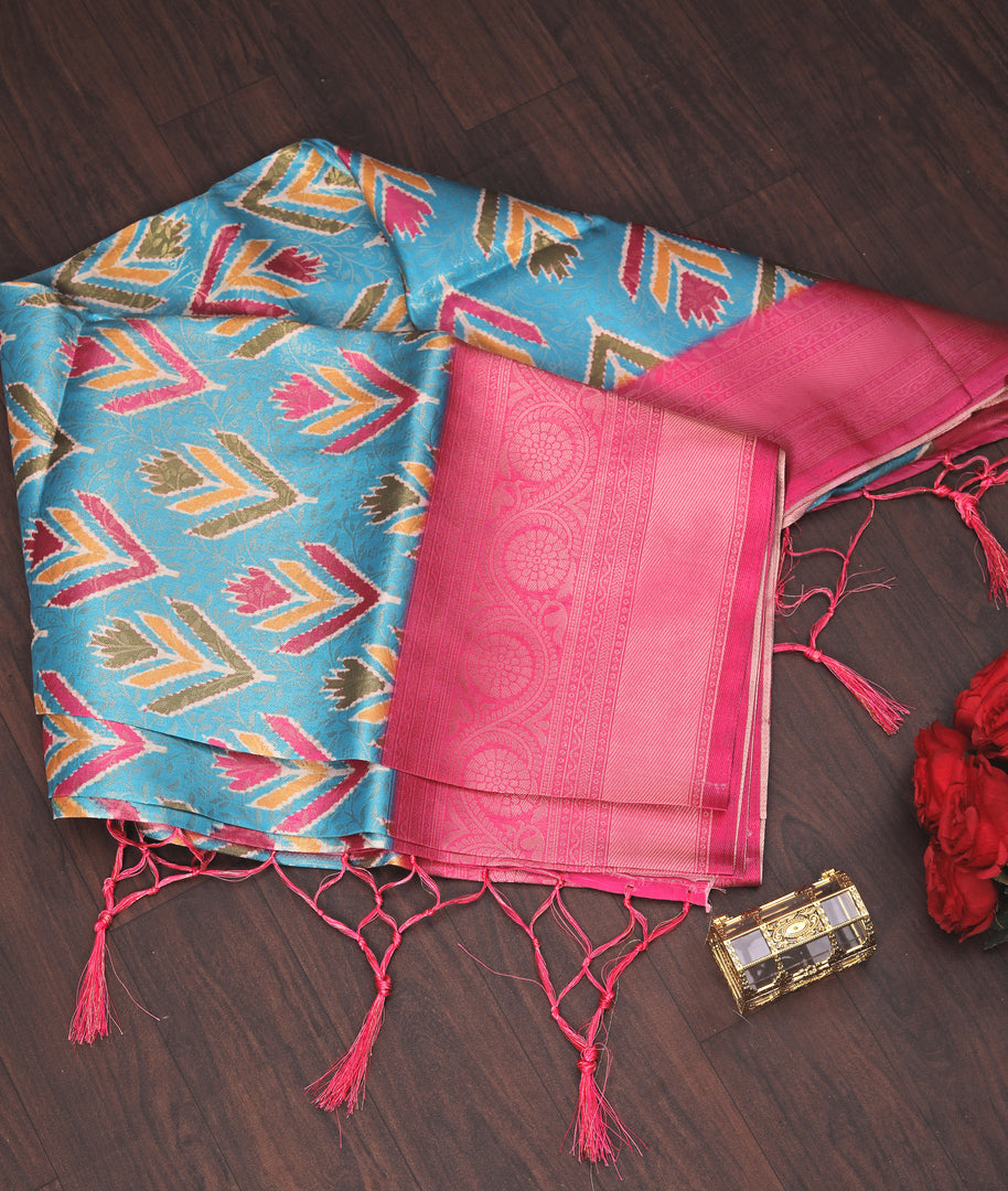 Threads of beauty woven in tradition of this Softy Saree with unique tassels