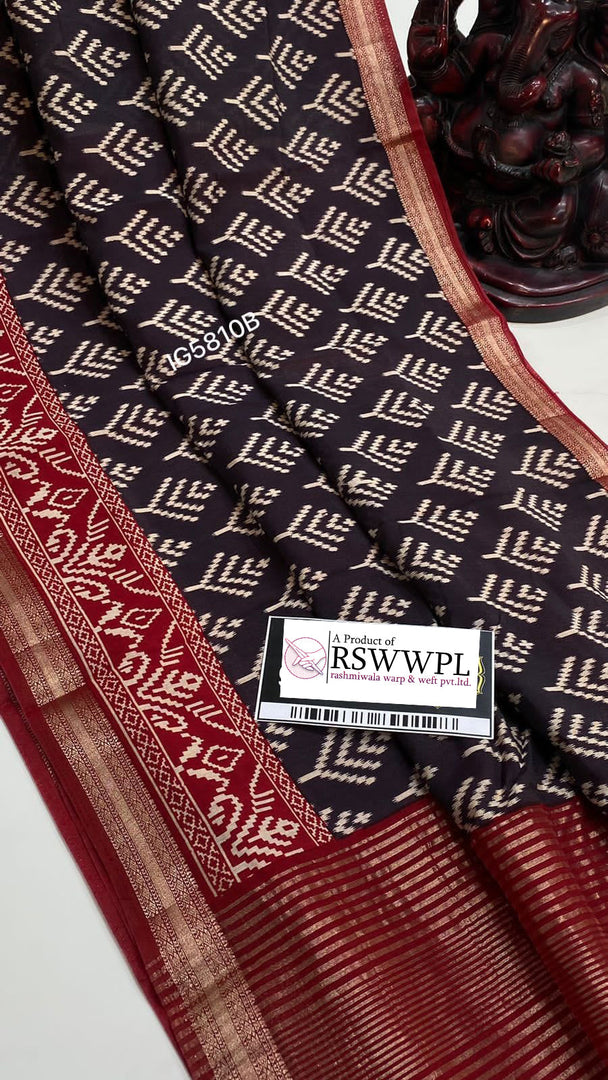 Exclusive Red Dola Silk Saree Assam Pattu With Fancy Print Work