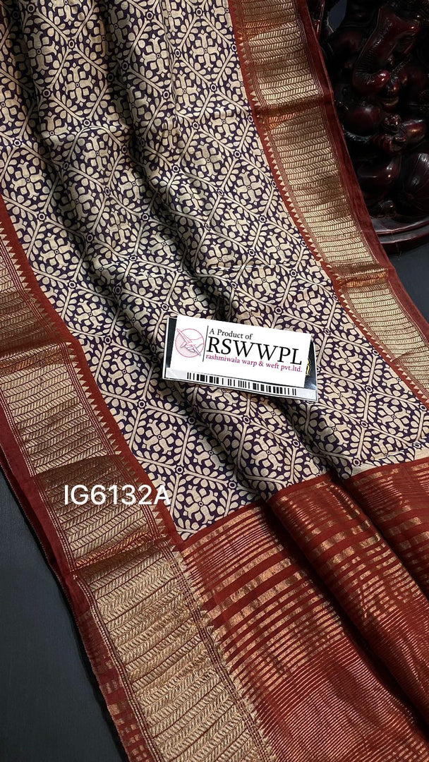 Blue Assam Traditional Pattu Saree Soft Silk Digital Print Style
