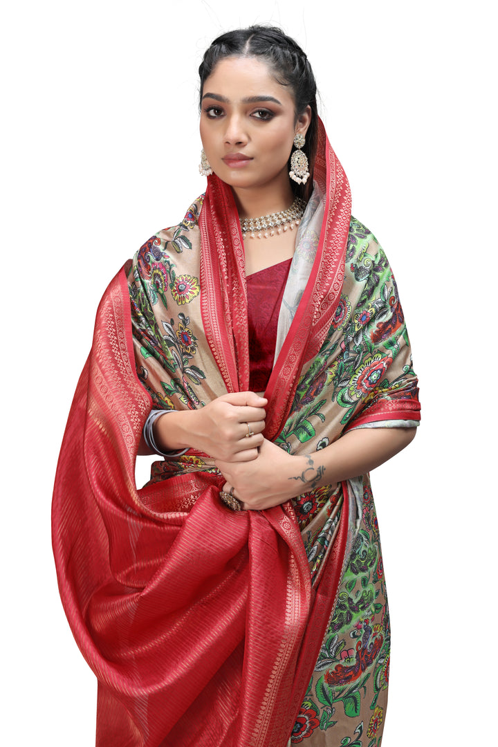 Shop Designer Kalamkari Print Sarees