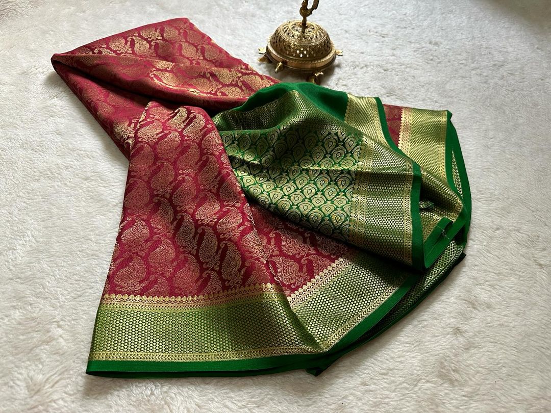 Beautiful Pure Brocade Mysore silk sarees