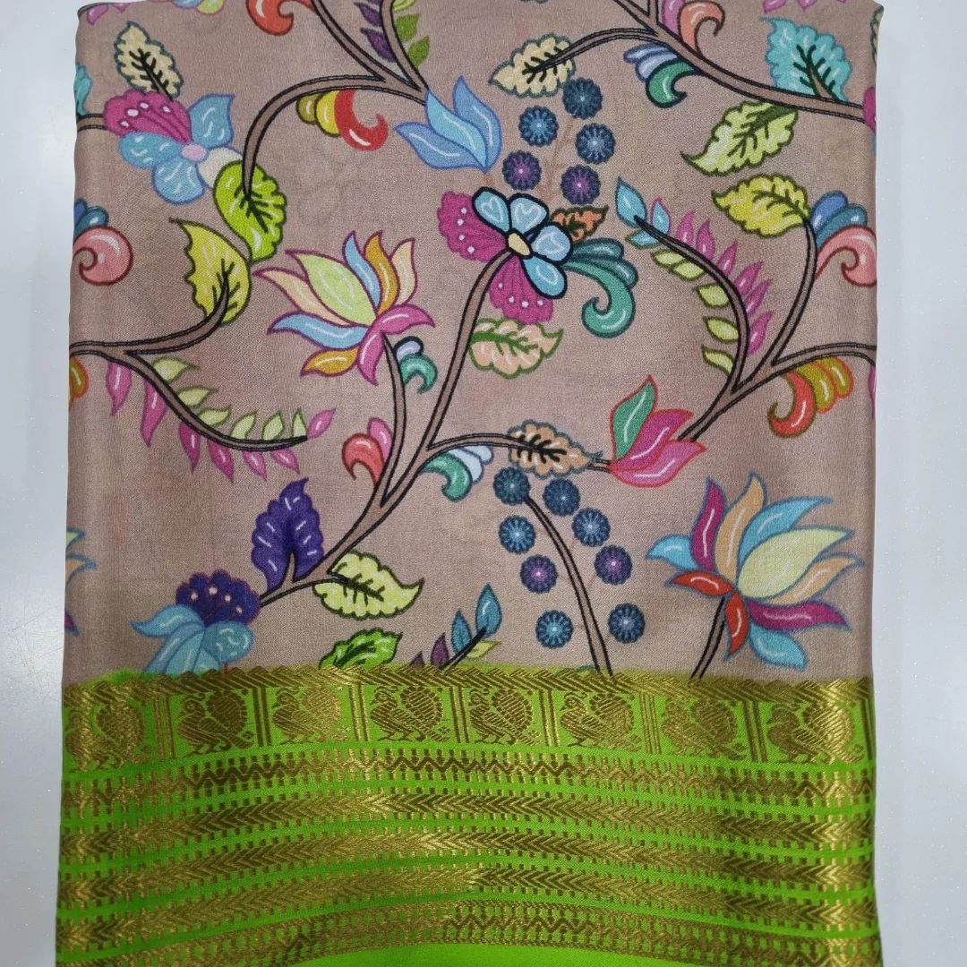 GORGEOUS Printed Mysore silk sarees in beautiful, kalamkari prints!