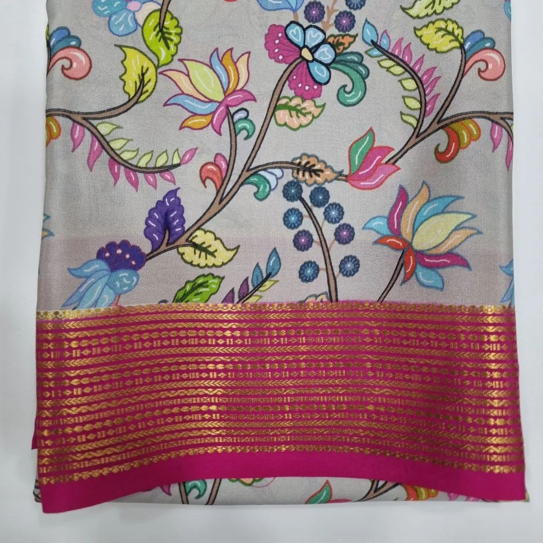 GORGEOUS Printed Mysore silk sarees in beautiful, kalamkari prints!