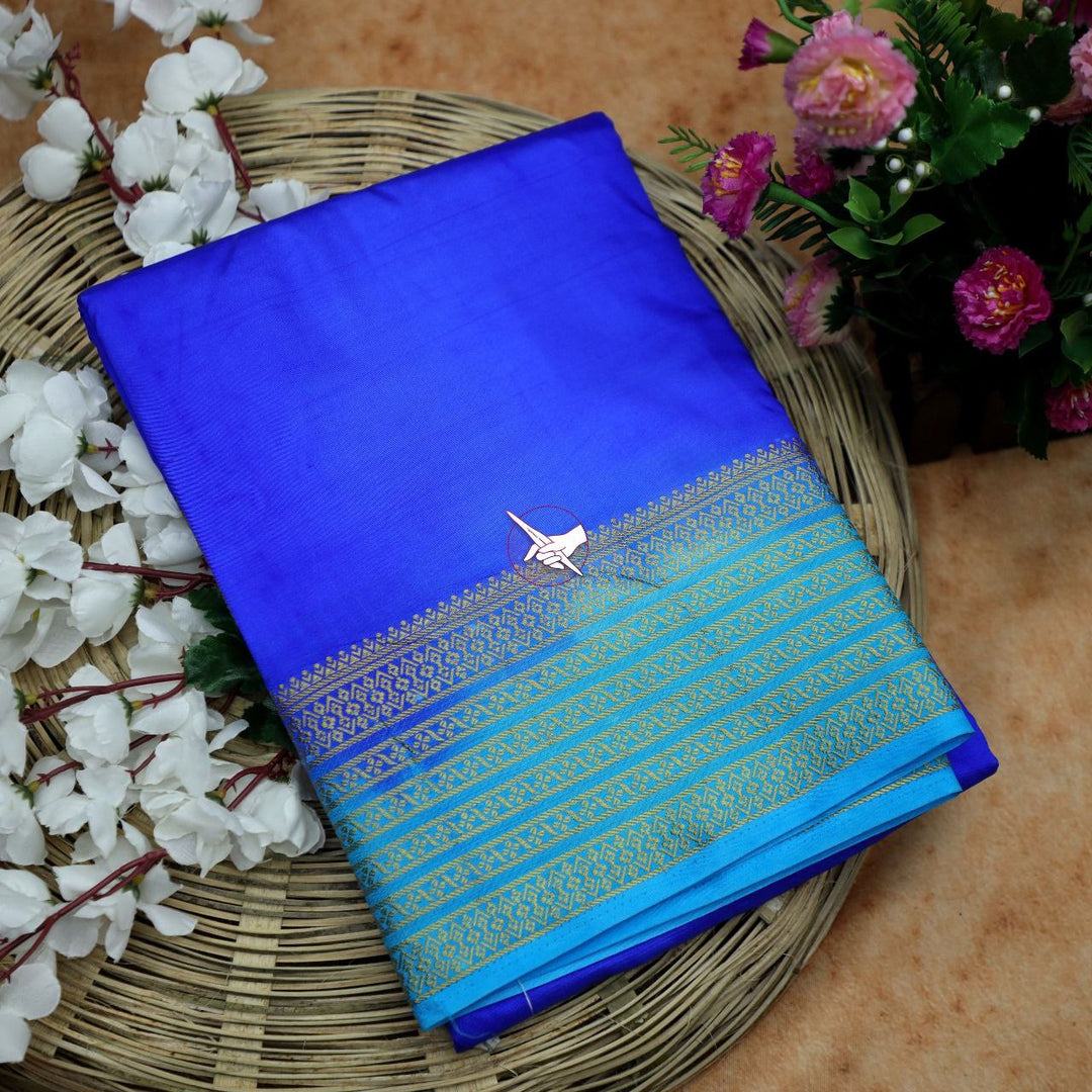 Glamorous Purple Plain Mysore Soft Silk Saree Zari Border For Classy Look