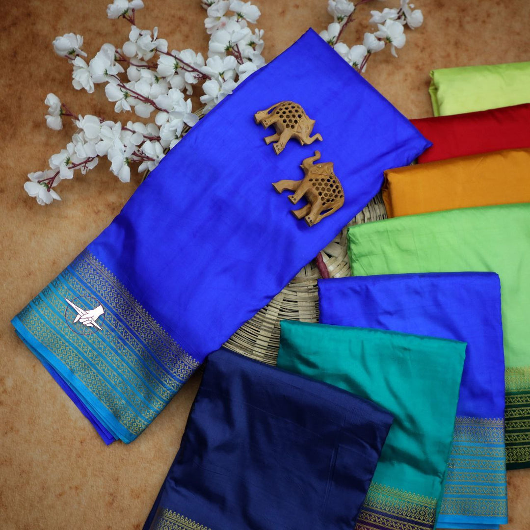 Glamorous Purple Plain Mysore Soft Silk Saree Zari Border For Classy Look