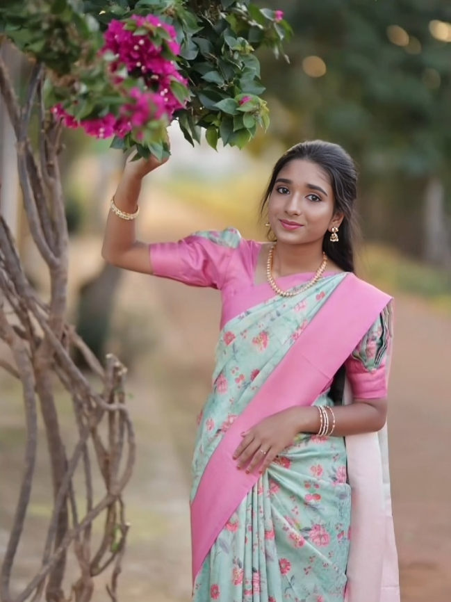 Cyan Pink Traditional Soft Silk Digital Print Saree