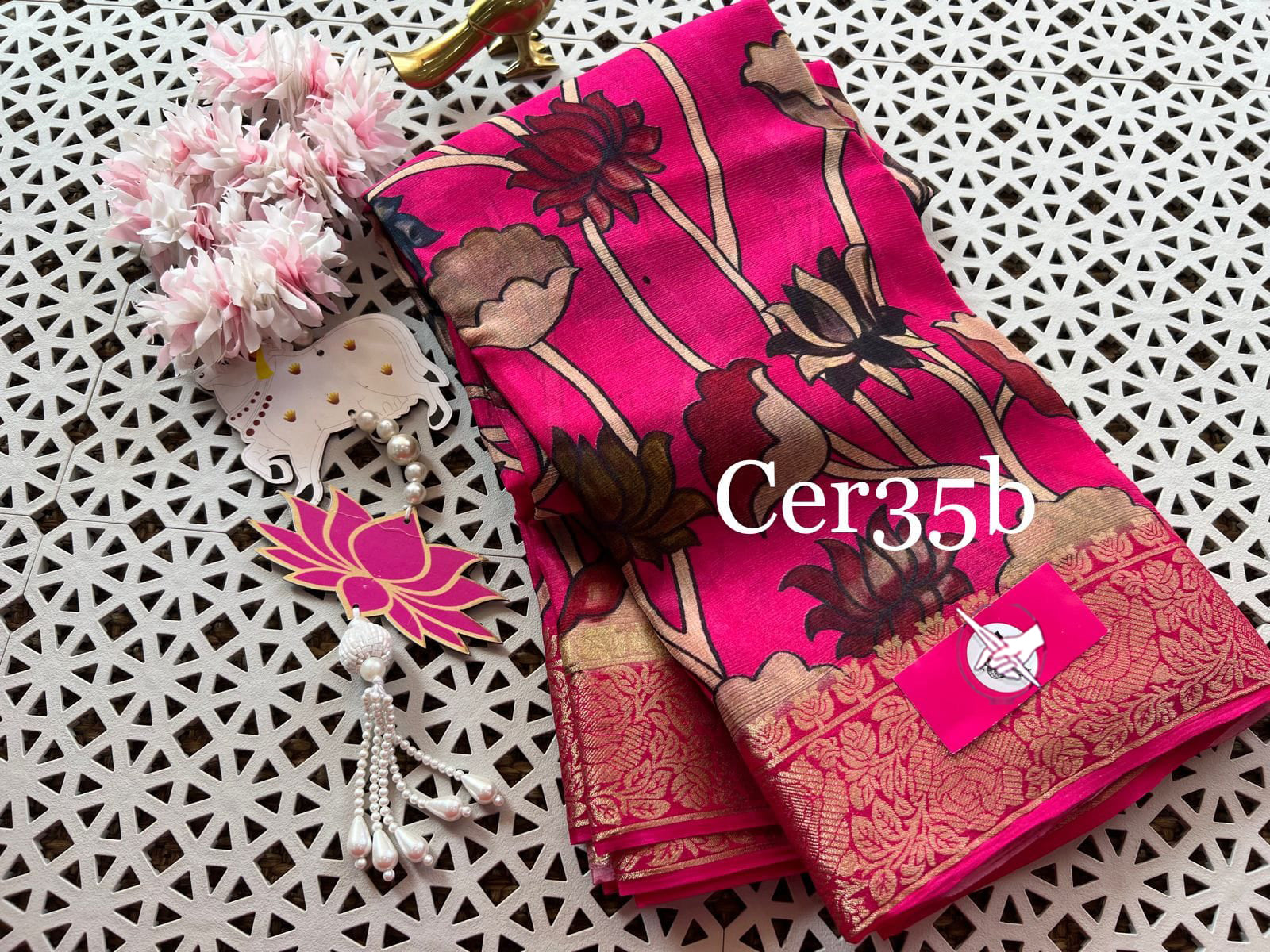 Pink Color Elegant  sophistication with our soft silk jacquard printed saree