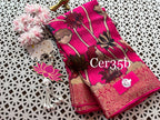 Pink Color Elegant  sophistication with our soft silk jacquard printed saree