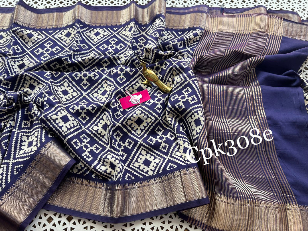 Tusser Soft Silk Sarees With Allover Digital Printed With Zari Border
