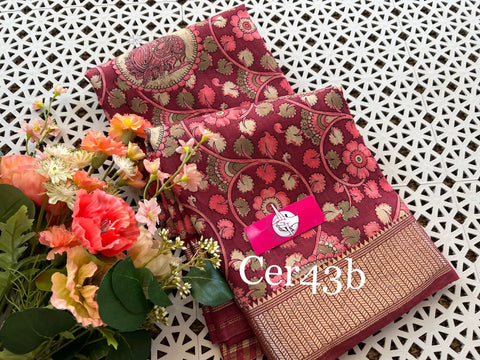 Modern Ethnic Rose Gold Tussar Saree Soft Silk With Zari Highlights And Digital Print