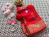 Premium Red Soft Silk Saree Digital Prints With Elegant Zari Border