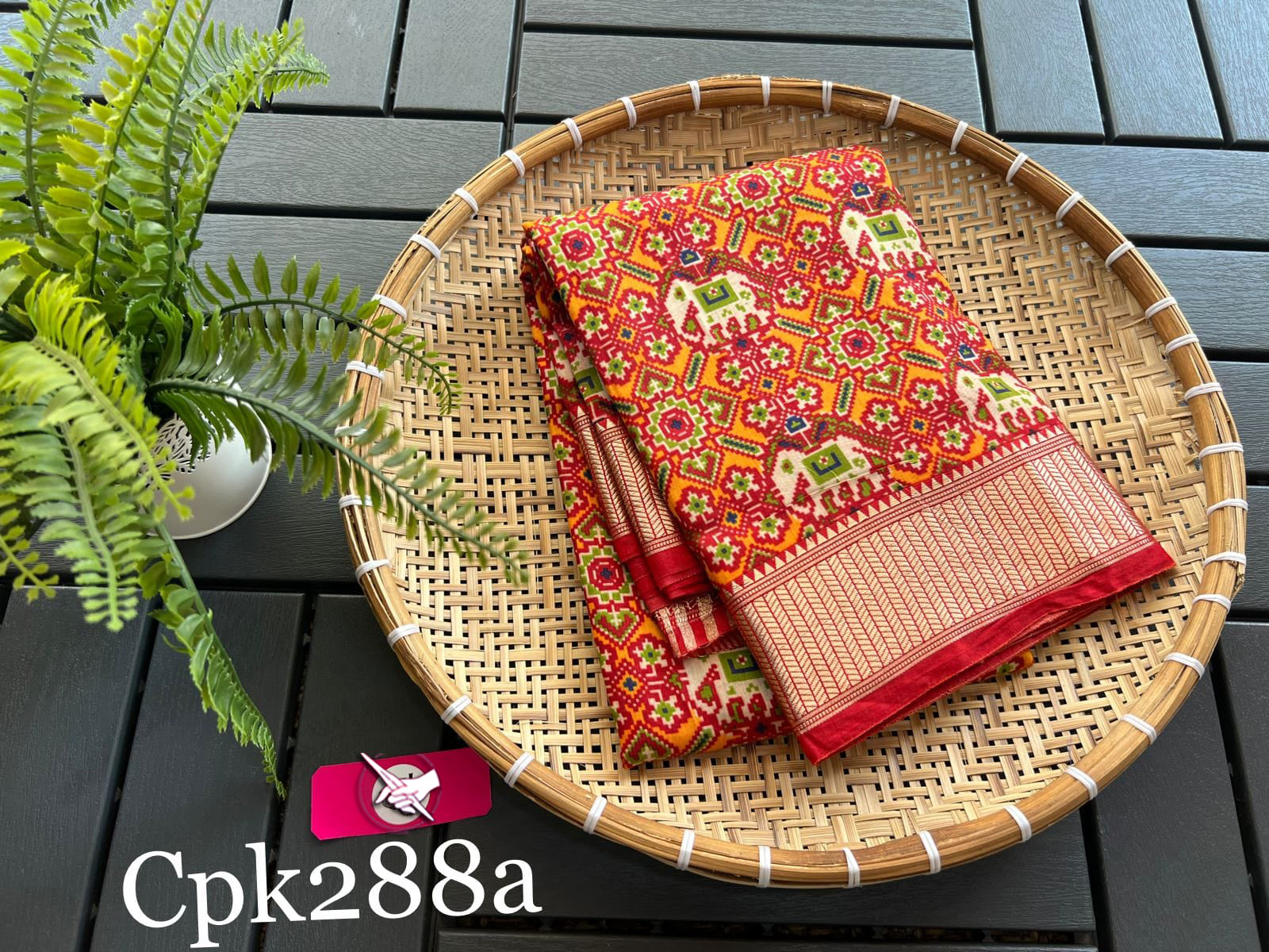 Sleek Orange Tussar Silk Saree With Art Print And Subtle Zari Border