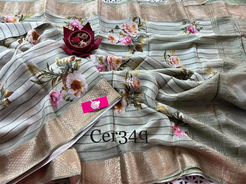 This beautiful Kalamkari saree with Grey Color.