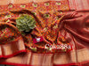 Sleek Orange Tussar Silk Saree With Art Print And Subtle Zari Border