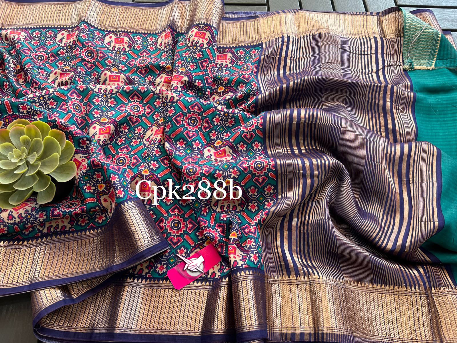 Timeless Tussar Handloom Saree Navy Blue Printed And Zari Edged