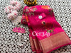 Trendy Digital Printed Soft Silk Saree Pink With Golden Zari Border