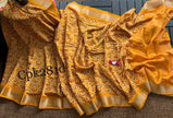 Designer Soft Silk Saree Yellow Assam Pattu With Jacquard And Digital Prints