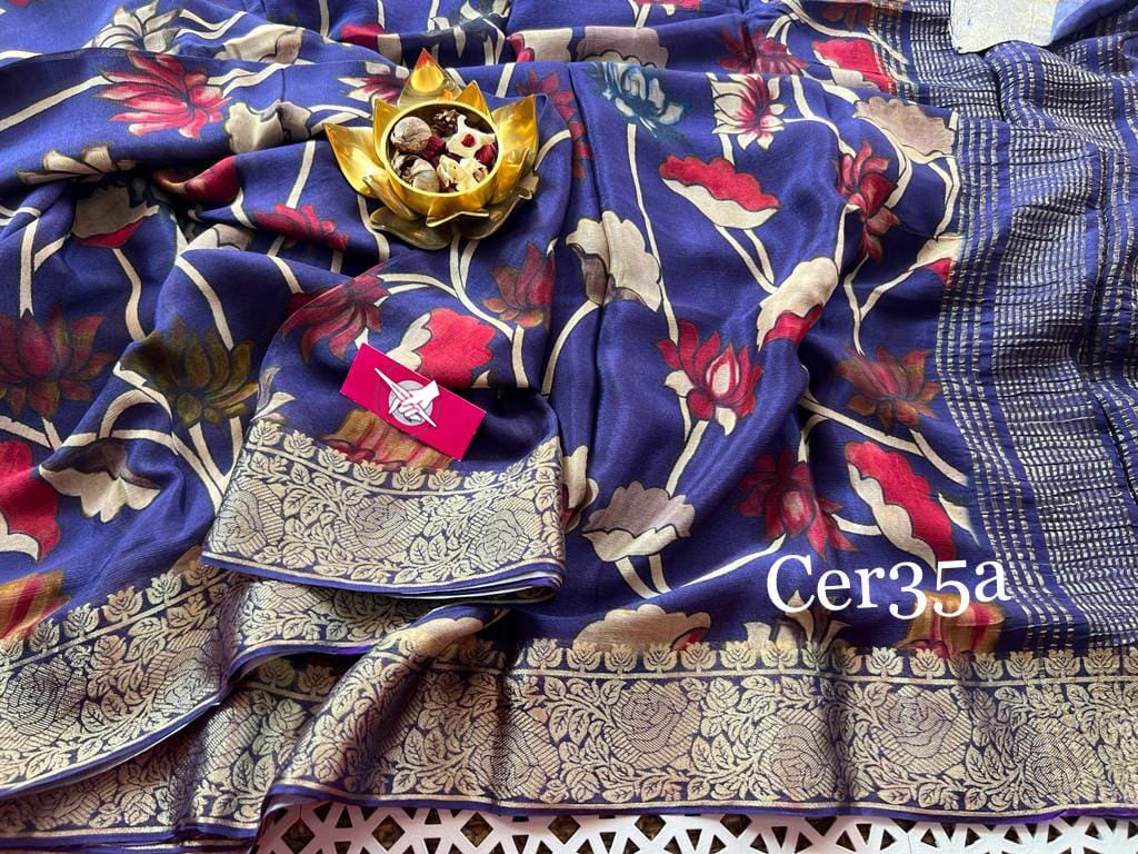 Fetching Soft Silk Zari Work Blue Saree
