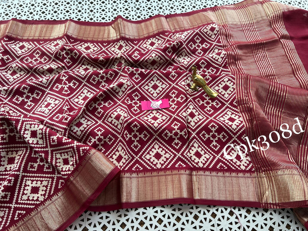 Tusser Soft Silk Sarees With Allover Digital Printed With Zari Border