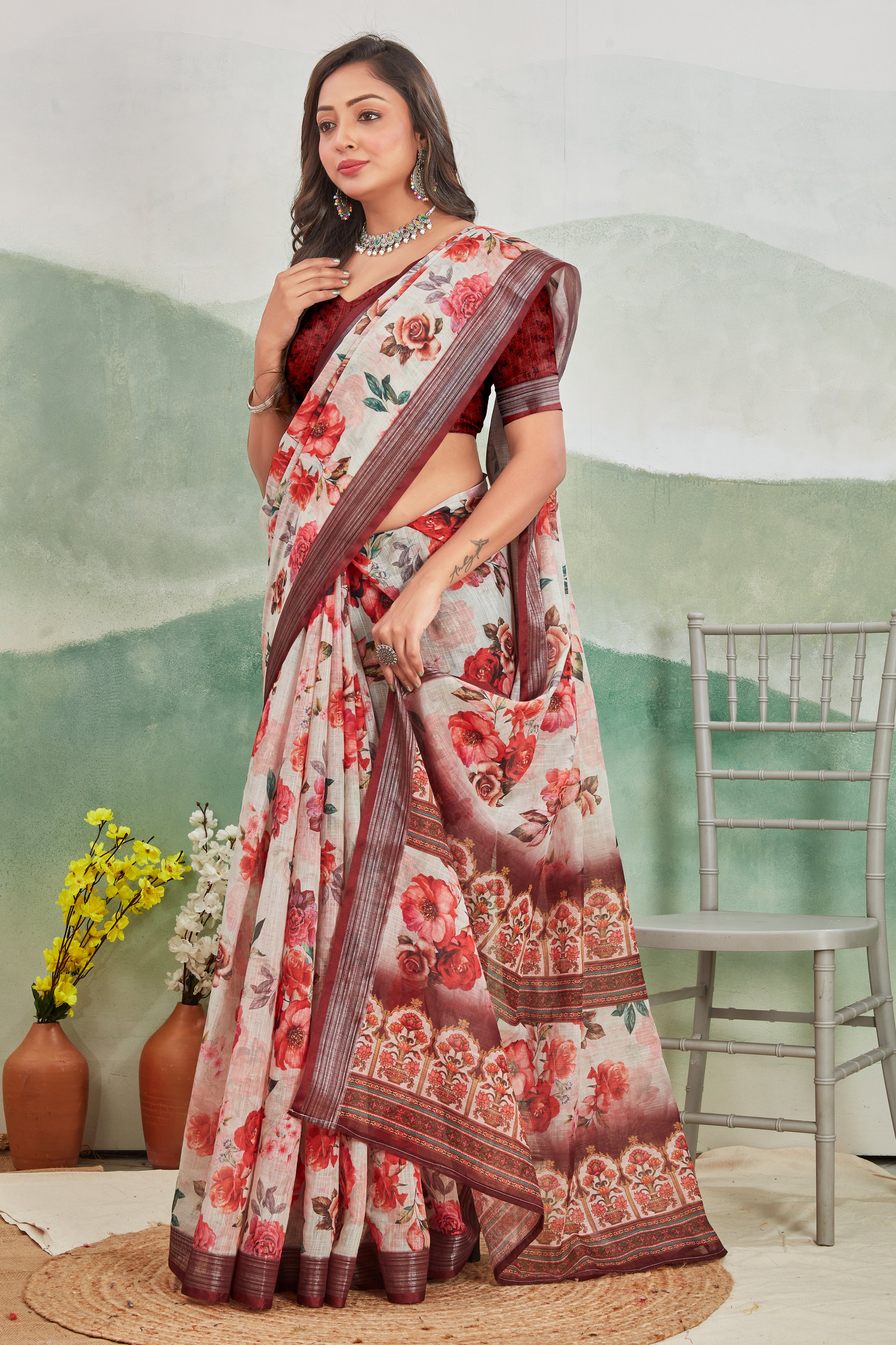Drape the Day in Linen saree with Luxury feels