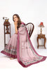 Baby Pink Designer Digital Print Viscose Satin Saree