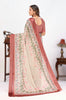 Beige Colour Digital Printed Border Satin Saree