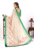 Off White With Green Colour Combination Printed Saree