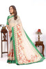 Off White With Green Colour Combination Printed Saree