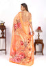 Elegance Peach Soft Satin Saree For Every Occasion