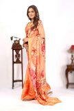 Elegance Peach Soft Satin Saree For Every Occasion