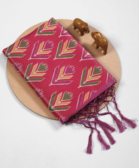 Digital Ikkat Handloom Saree Traditional Ethnic Wear