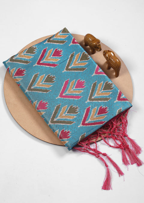 Eye-Catching Traditional Handloom Saree Digital Ikkat Art