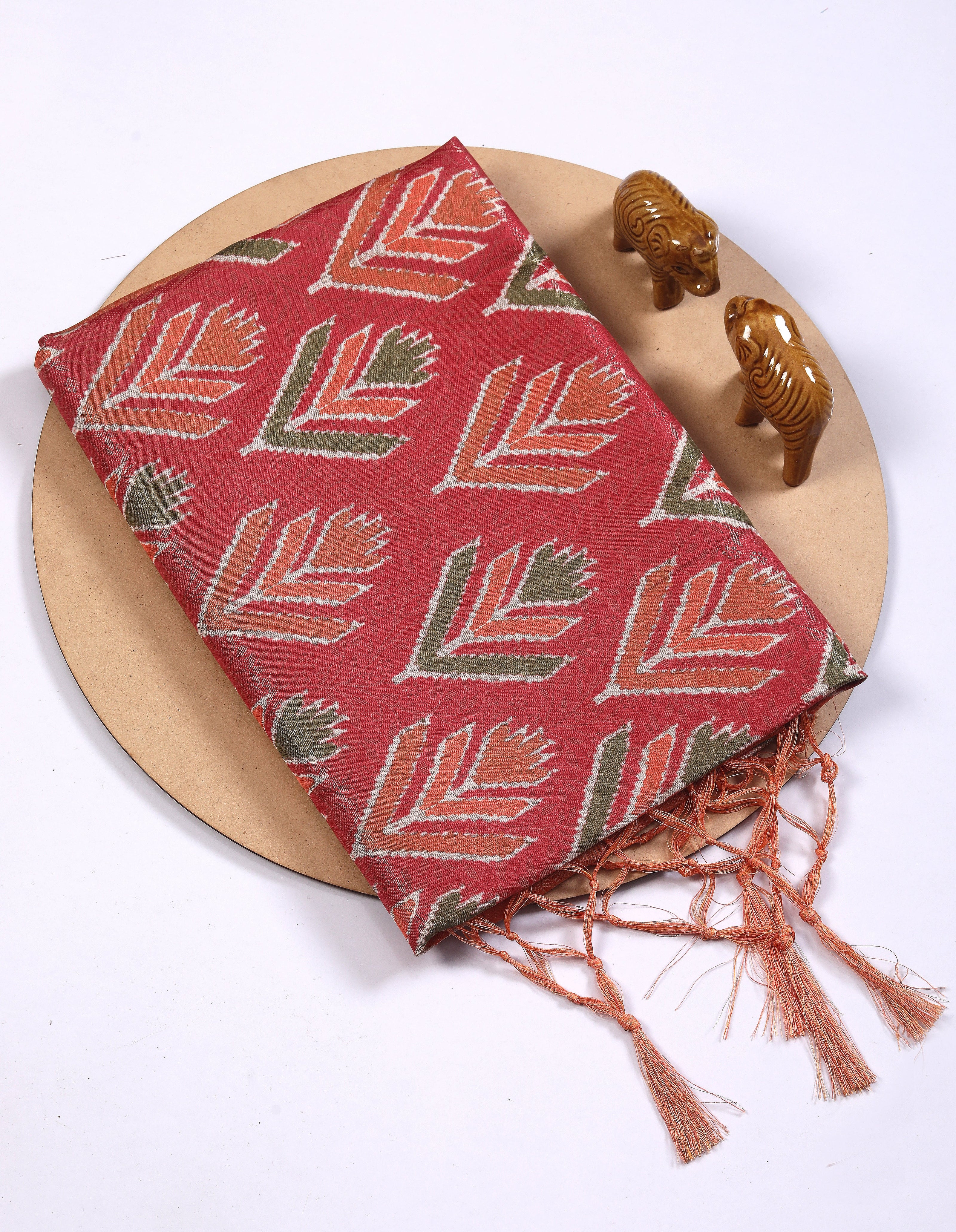 Rich Digital Ikkat Handloom Saree For Traditional Look