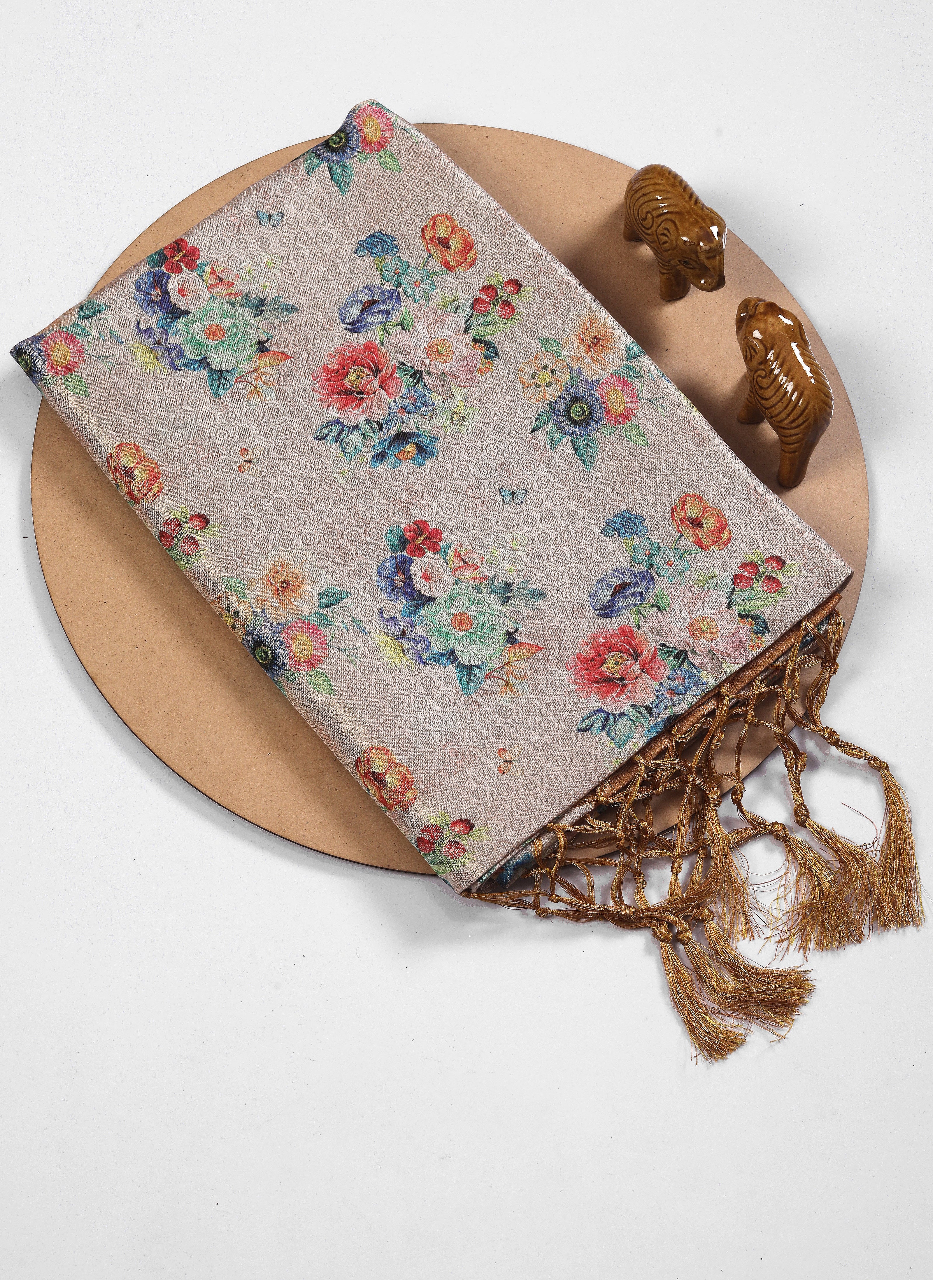 Artisanal Ikkat Print Saree Handloom Digital Design