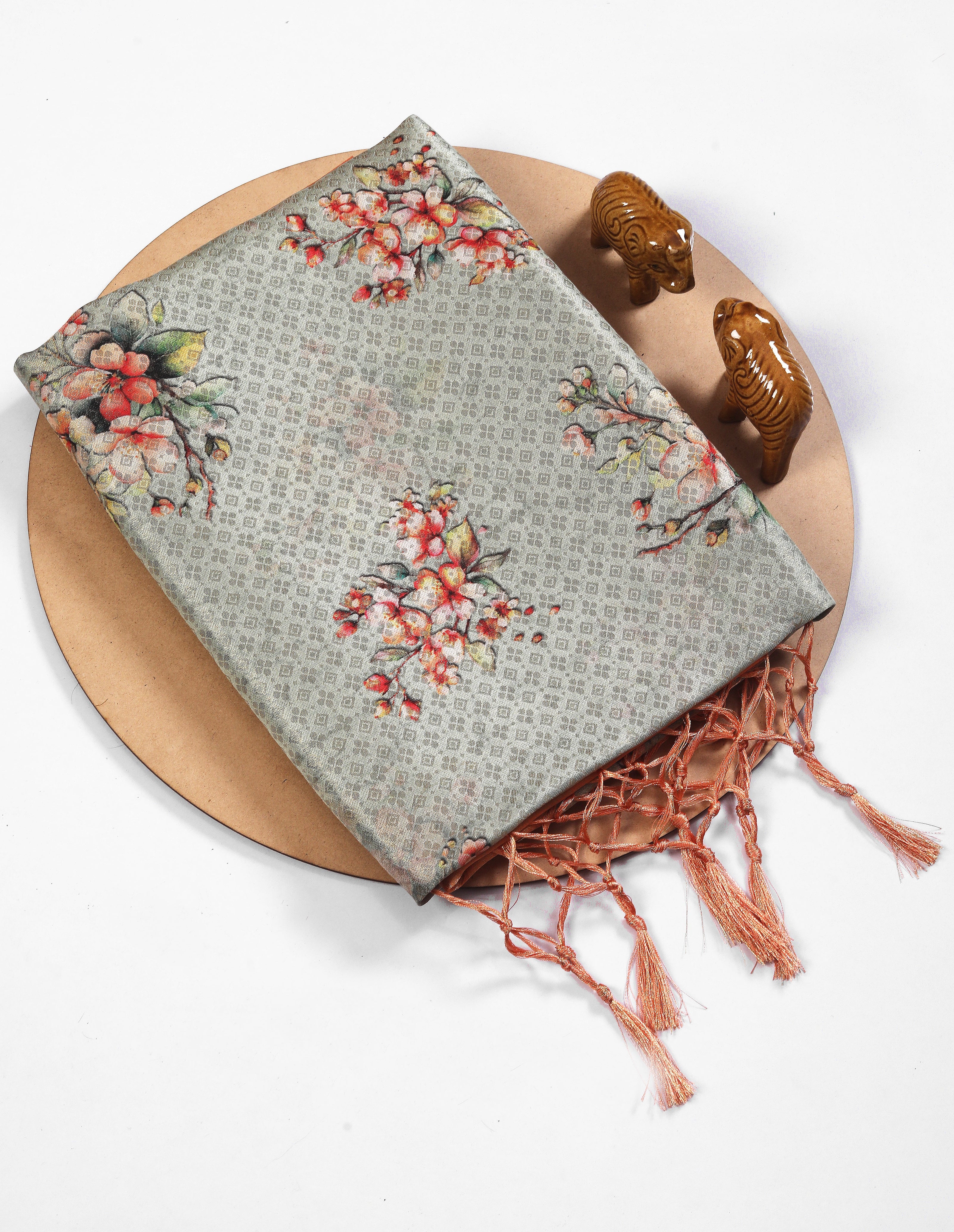 Festival Wear Saree Handloom Woven With Ikkat Digital Work