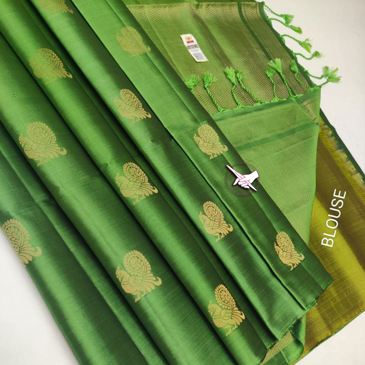 Heritage Glow Green Silk Saree With Fine Weaving Finish