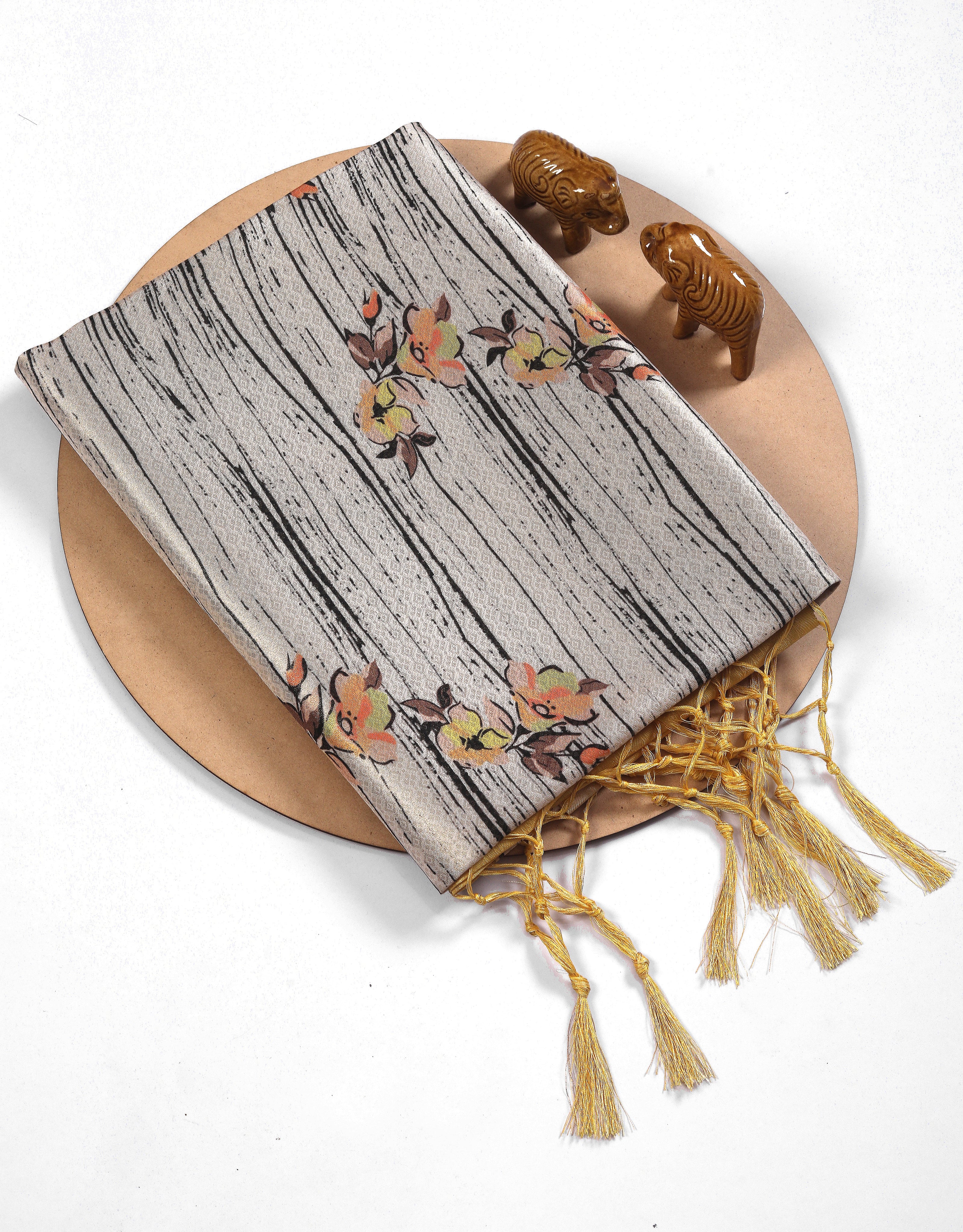 Graceful Handloom Saree Featuring Digital Ikkat Prints