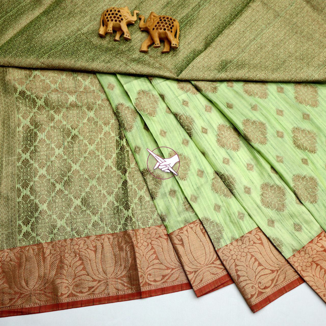Sea Green Glow Semi Bridal Silk Saree