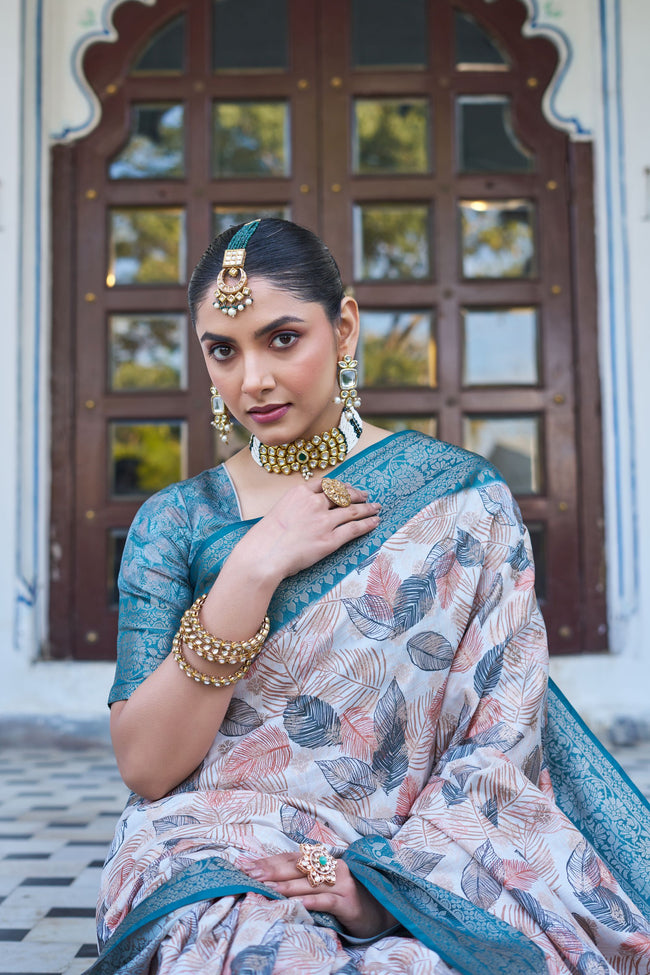 Luxe Digital Printed Handloom Silk – Elegant Rich Pallu