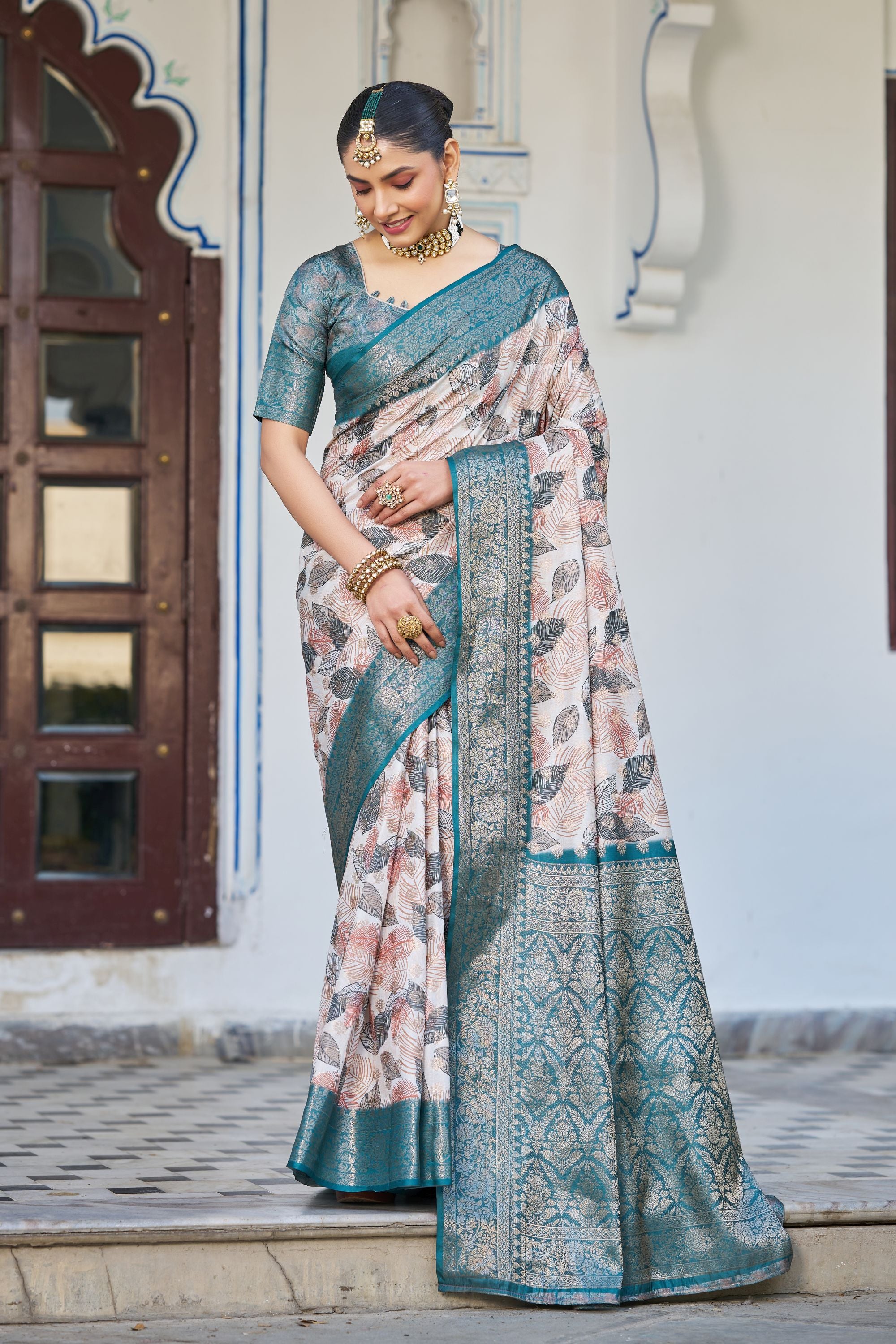Luxe Digital Printed Handloom Silk – Elegant Rich Pallu