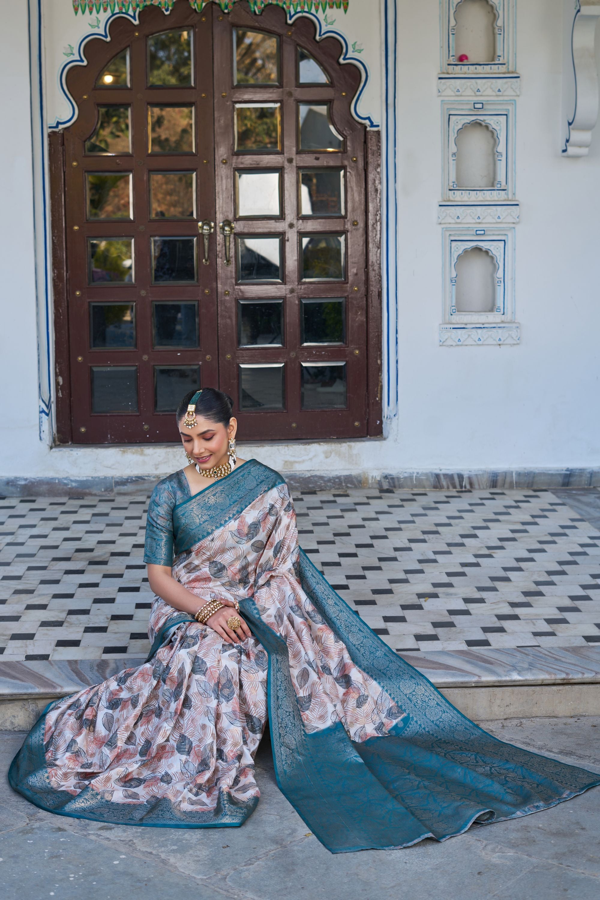 Luxe Digital Printed Handloom Silk – Elegant Rich Pallu