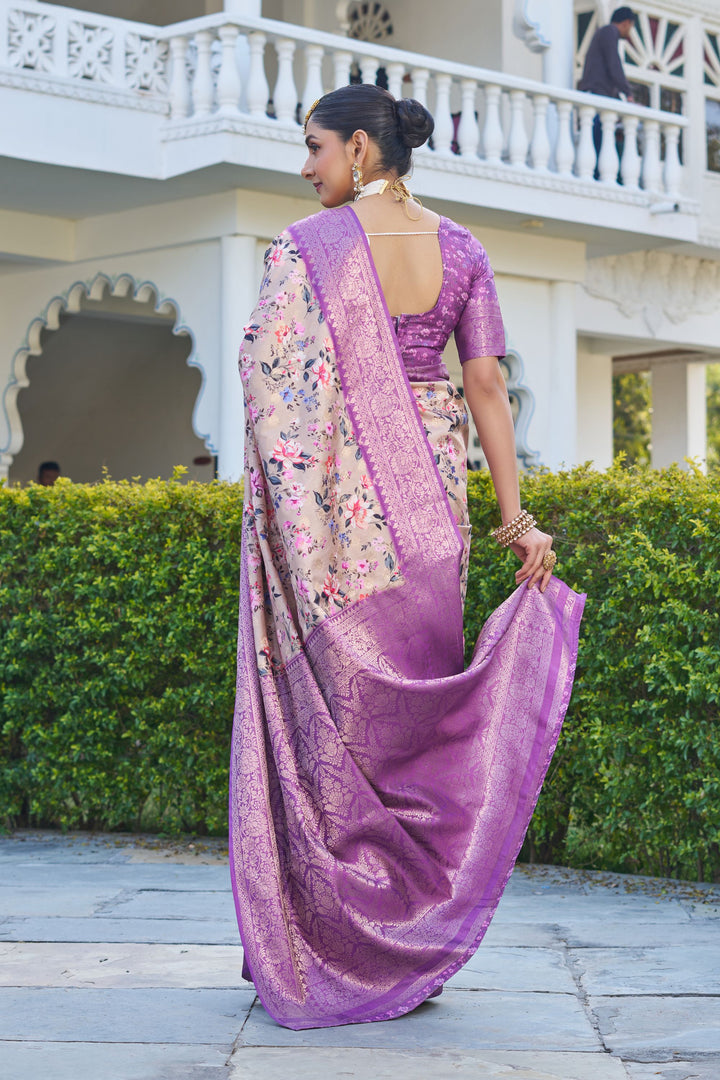 Timeless Grace: Handloom Raw Silk Sarees with Digital Printed Rich Pallus