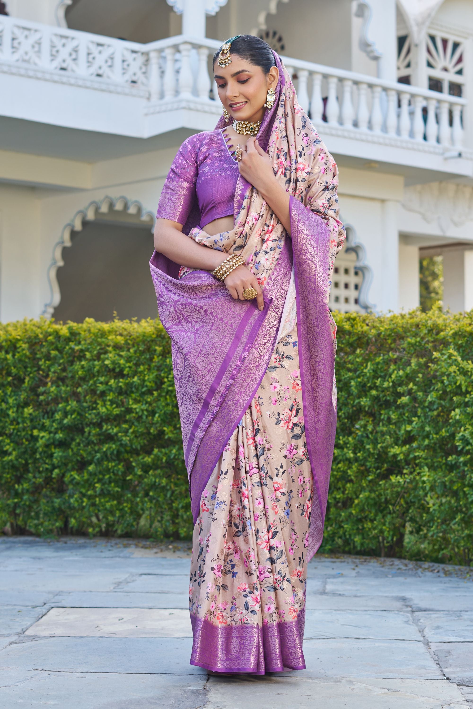Timeless Grace: Handloom Raw Silk Sarees with Digital Printed Rich Pallus