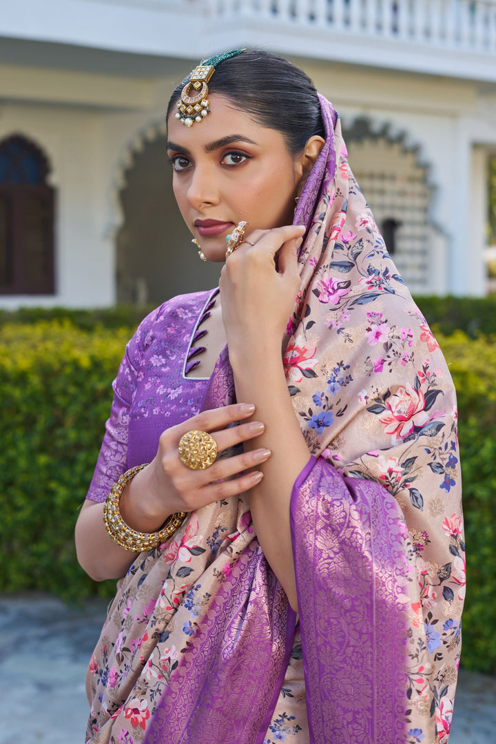 Timeless Grace: Handloom Raw Silk Sarees with Digital Printed Rich Pallus