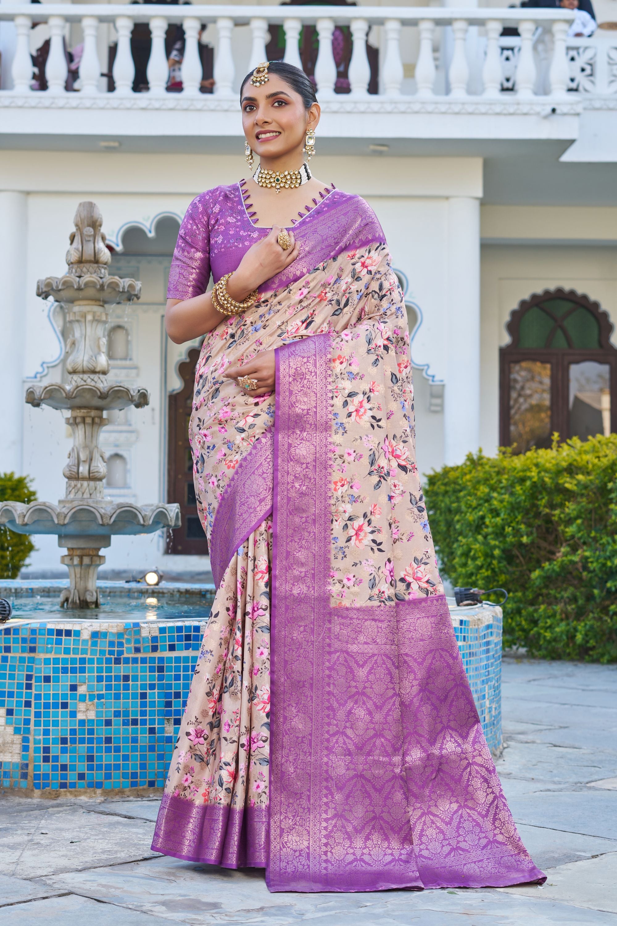 Timeless Grace: Handloom Raw Silk Sarees with Digital Printed Rich Pallus