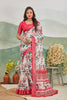 Off White Linen Digital Print Saree
