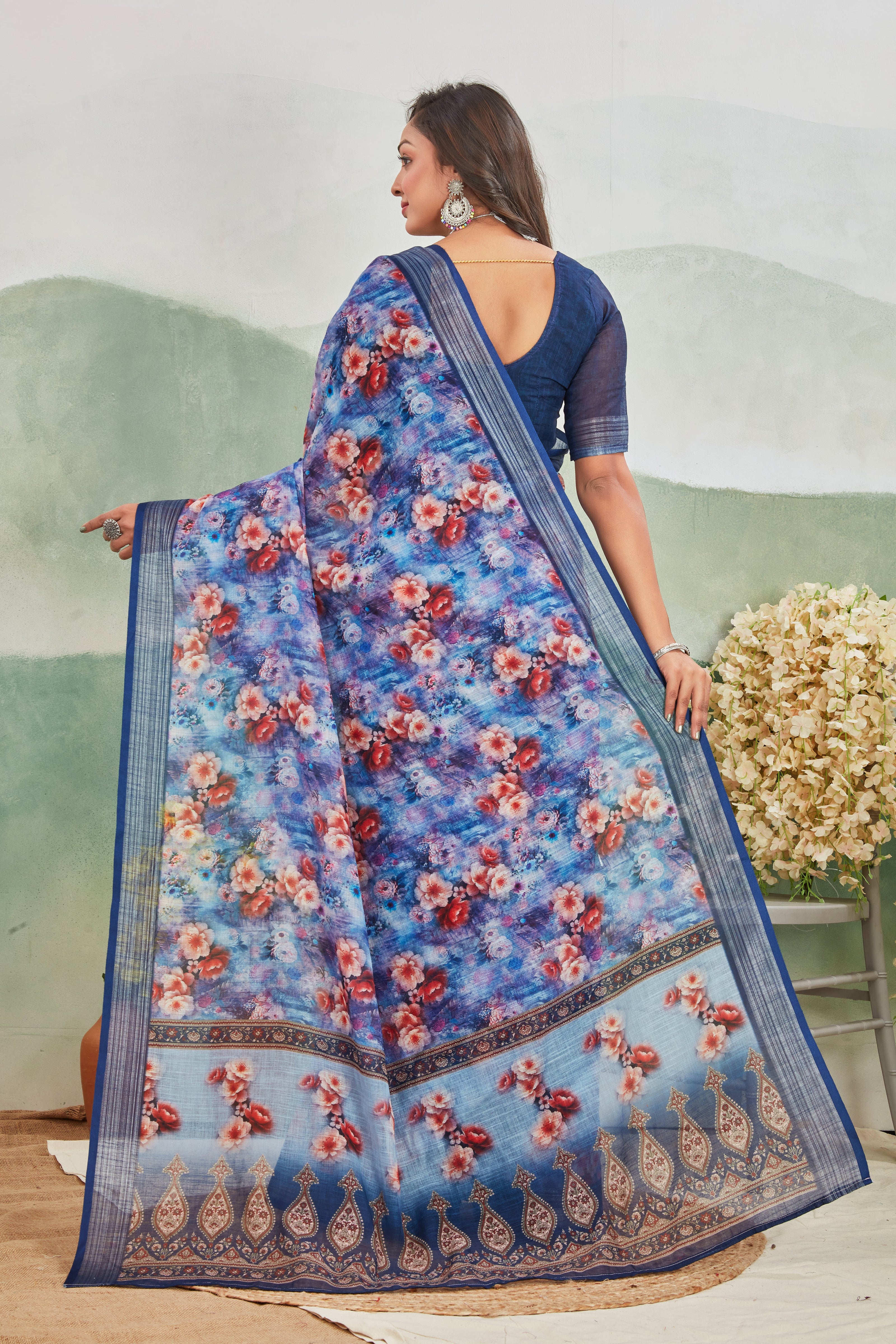 The Perfect Blue Blend Of Comfort And Elegance Linen Saree